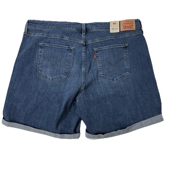 Levi's Denim Mid Length Shorts Women's 18W Hypersoft Medium Wash Mid Rise NWT - Picture 2 of 11